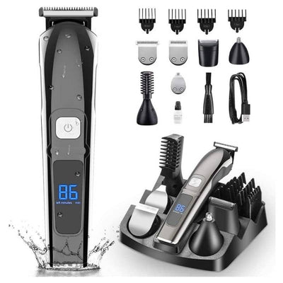 Tondeuse barbe et cheveux - Rasoir électrique waterproof pour homme